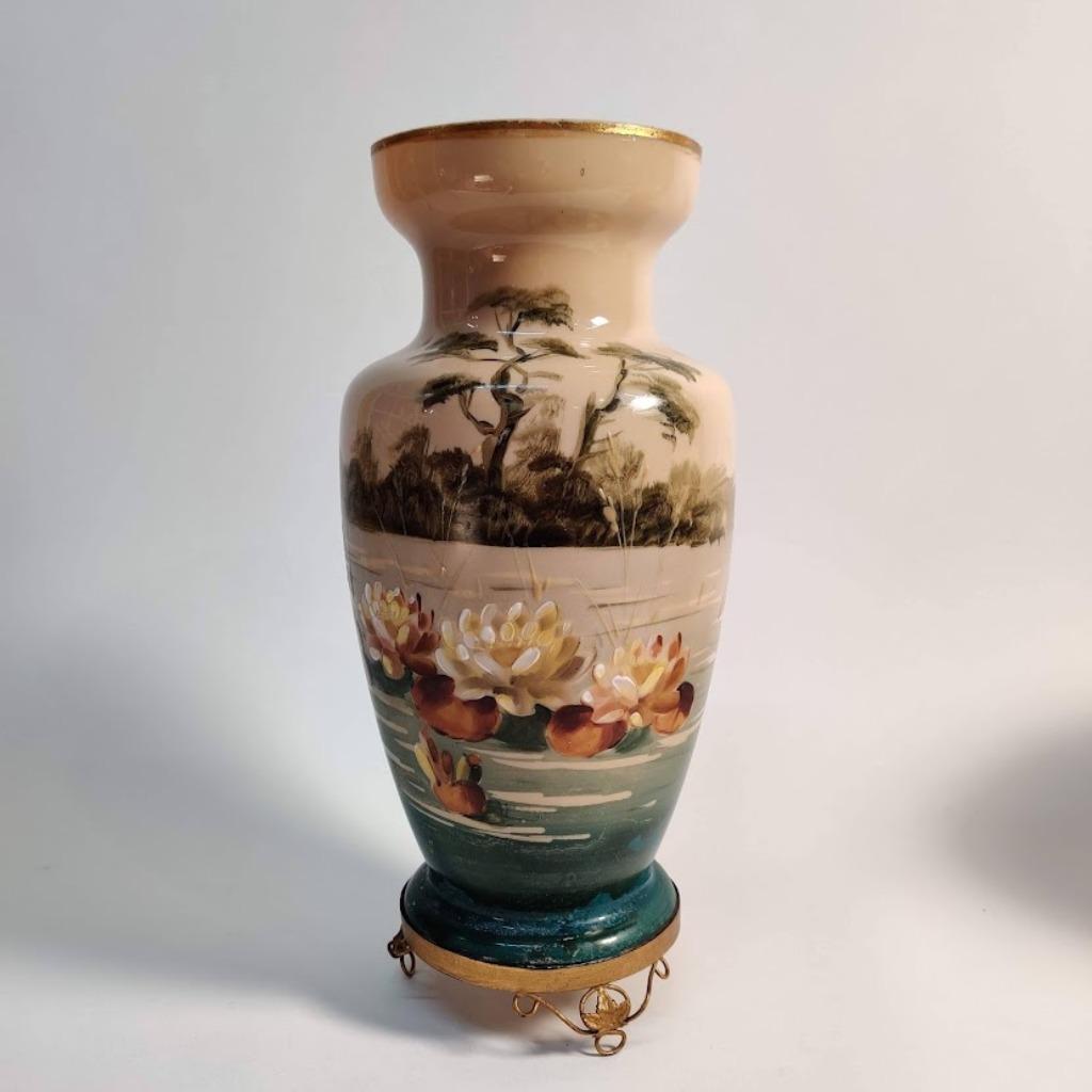 opaline - vase opale. Motif japonais peint à la main, Enlèvement ou Envoi