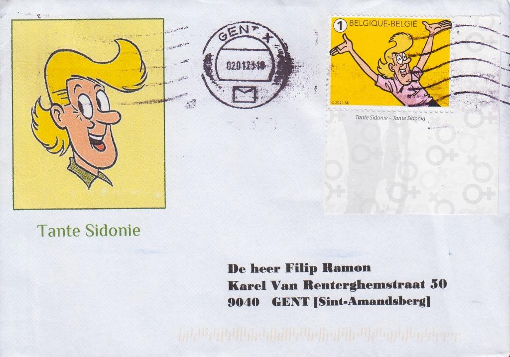 2021 - BELGIË - Straffe stripdames [Y&T 4978] + GENT X, Postzegels en Munten, Met envelop, Verzenden, Frankeerzegel, Gestempeld