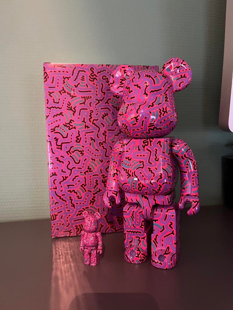 Bearbrick - keith haring 2, Antiek en Kunst, Ophalen of Verzenden