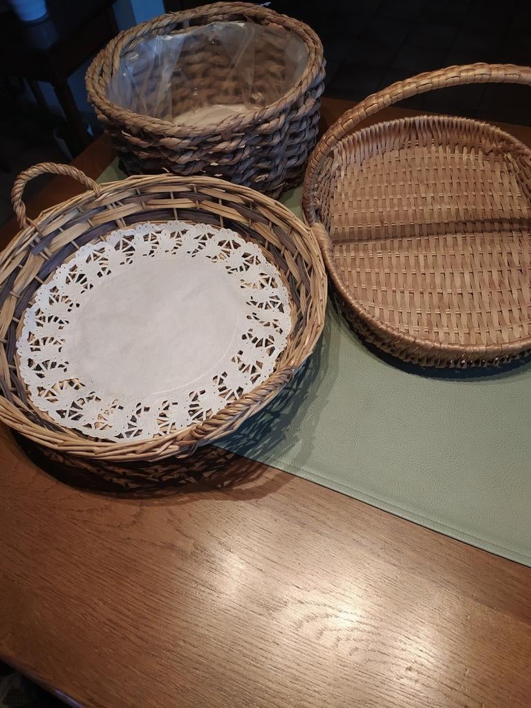 3 magnifiques paniers en osier, Enlèvement, Comme neuf, Rond