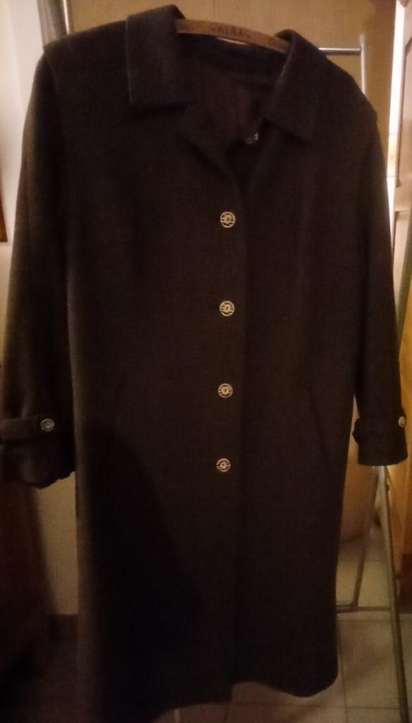 Manteau loden autrichien femme hiver en laine brun foncé, Enlèvement, Taille 46/48 (XL) ou plus grande, Brun