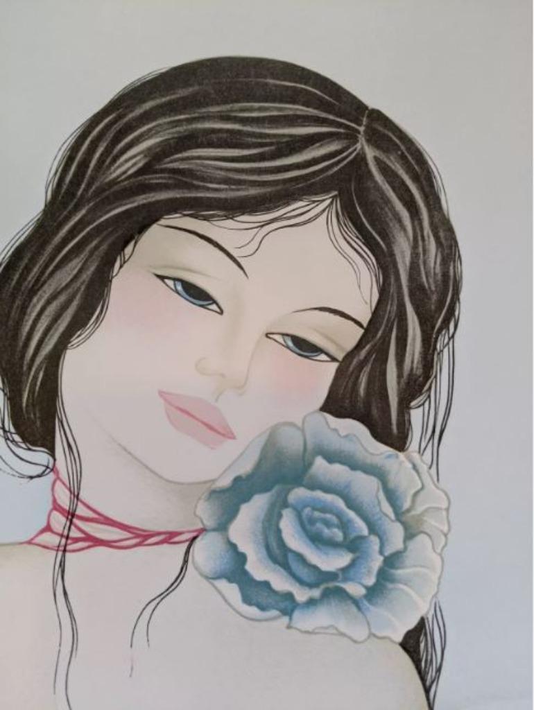 vintage lithografie Mara Tran Long genum.+sign. 1987 ``2``, Ophalen