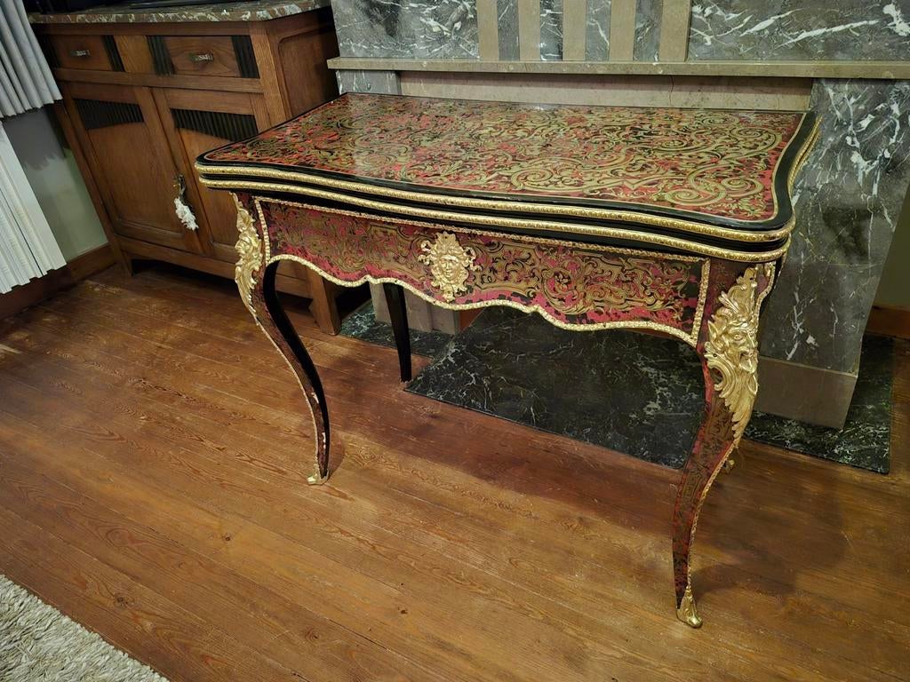 Unieke Boule kaarttafel., Antiek en Kunst, Antiek | Meubels | Tafels, Ophalen