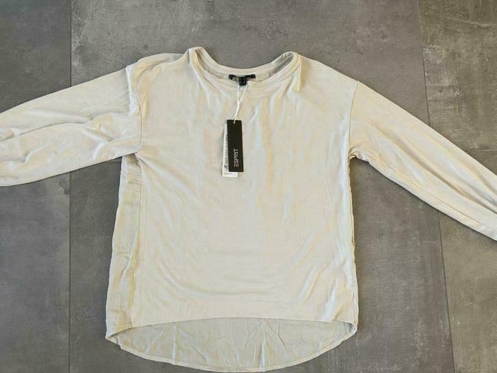 Esprit - Ecru bloesje tencel. Maat XS. Nieuw met label, Neuf, Enlèvement ou Envoi, Beige, Taille 34 (XS) ou plus petite
