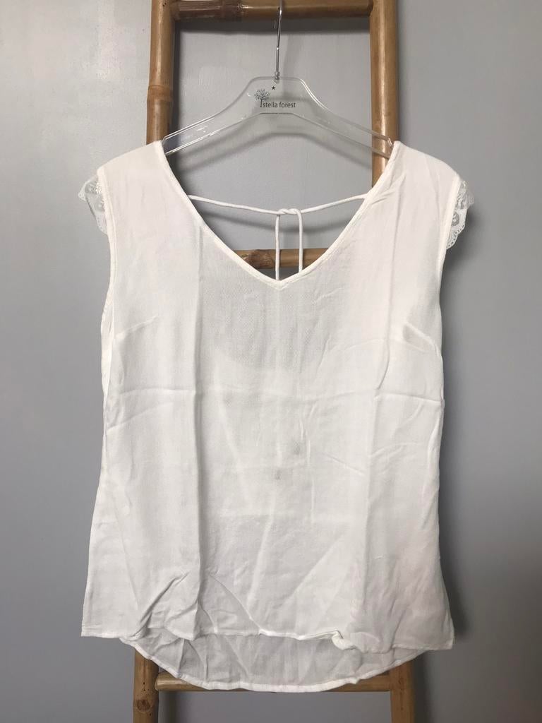 Top / Blouse Vila blanc, taille L, Vila, Blanc