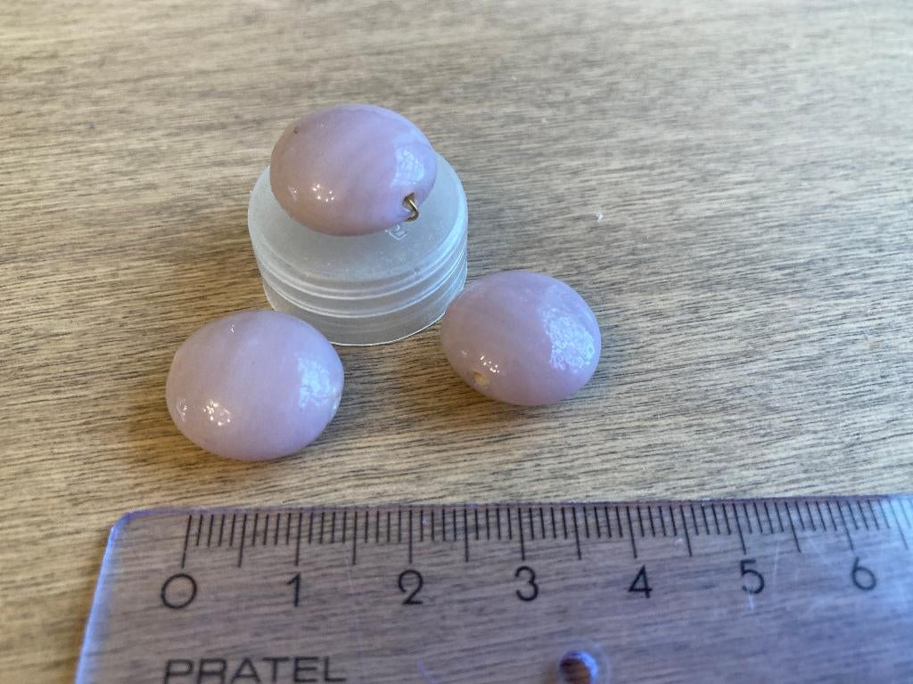 Glasparels lila rond plat - 3 stuks, Ophalen of Verzenden, Nieuw, Kraal