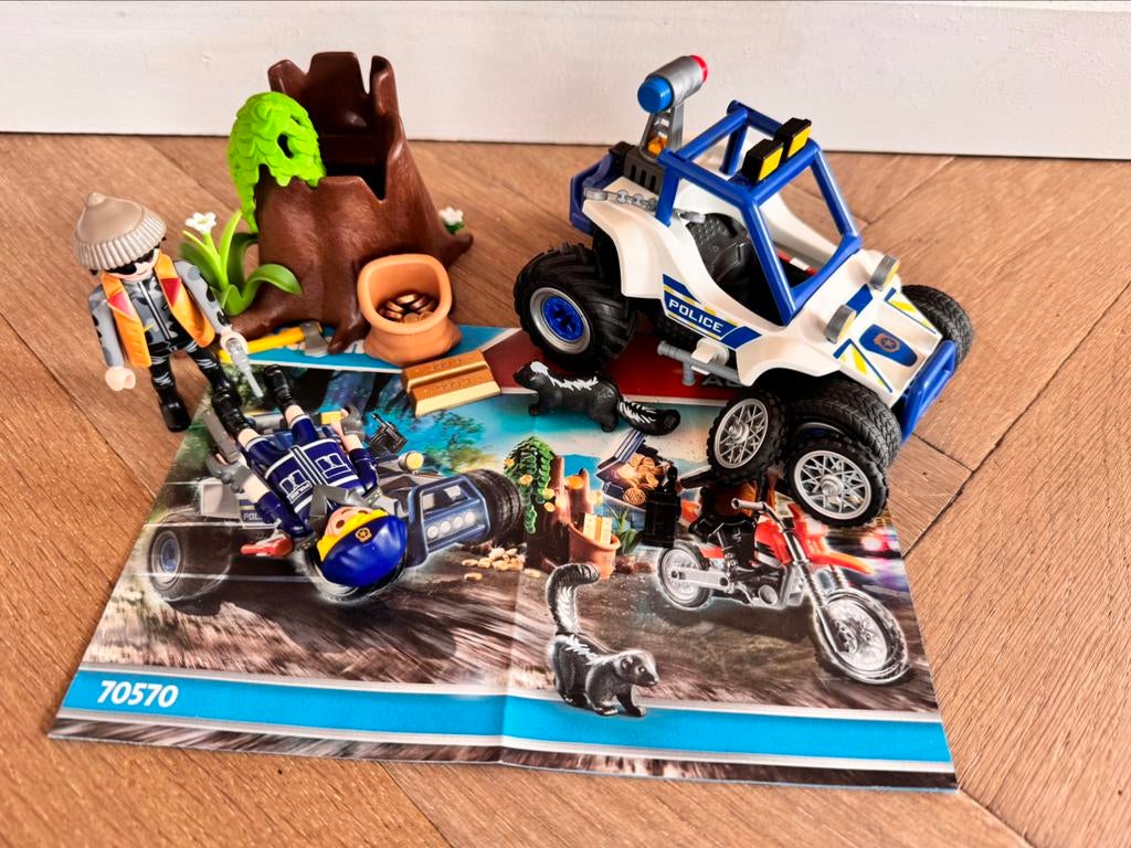 Playmobil politie SUV achtervolging, brommer ontbreekt!, Ophalen of Verzenden, Gebruikt, Complete set