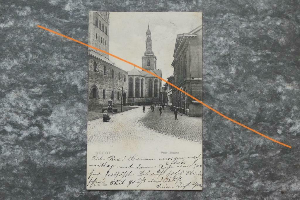 Postkaart 22/4/1904 Soest Petri - kirche, Duitsland, Verzamelen, Ophalen of Verzenden, Voor 1920, Gelopen, Duitsland