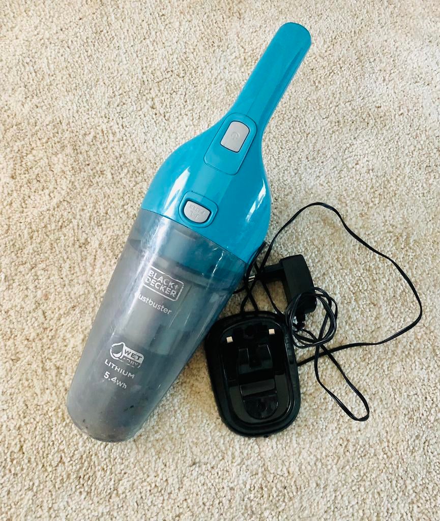 Tafelstofzuiger blauw grijs zwart Decker ce dry dustbuster, Elektronische apparatuur, Gebruikt, Reservoir, Kruimeldief