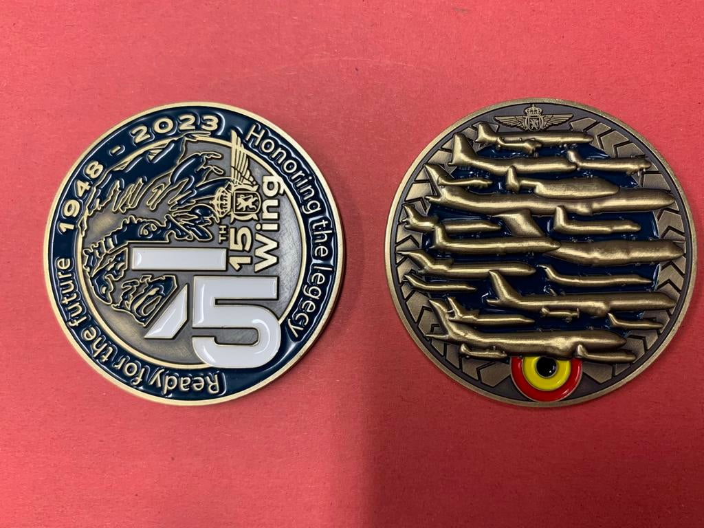 Coin 15 wing - luchtmacht, Postzegels en Munten, Ophalen of Verzenden, België, Losse munt
