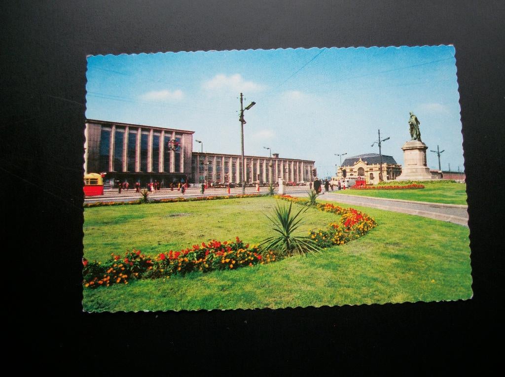 Gare de Mons (SNCB) Monument Léopold, Poste, Bus SNCV, Collections, Enlèvement ou Envoi, Comme neuf, Train, Carte ou Gravure