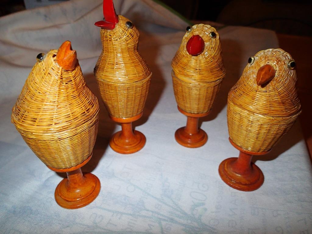 4 coquetiers originaux, Enlèvement ou Envoi, Comme neuf, Autres matériaux