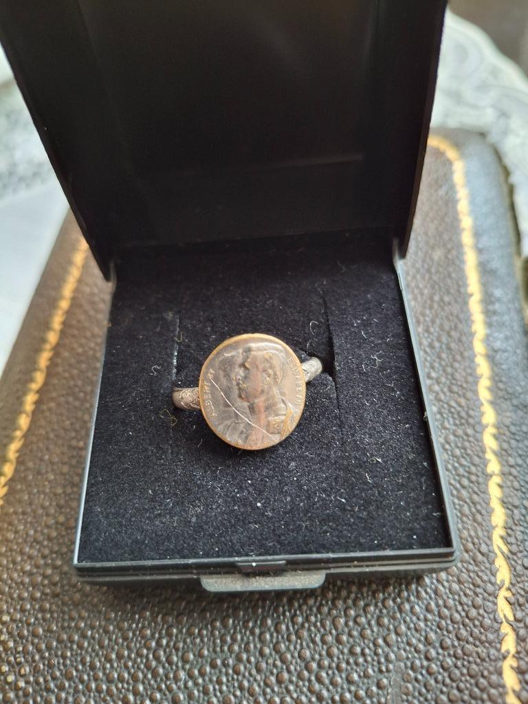 lot 2 zilveren ringen Koning Albert I, Verzamelen, Verzenden, Gebruikt, Overige typen