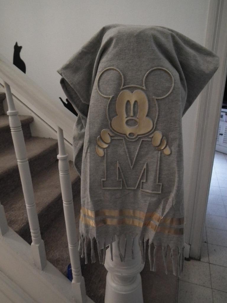 Echarpe grise, avec motif doré Mickey (Disneyland Paris), Collections, Disney, Neuf, Autres types, Mickey Mouse, Envoi