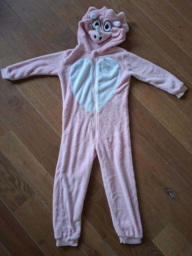 Onesie triceratops 110/116, Ophalen, Gebruikt, 110 t/m 116, Jongen of Meisje