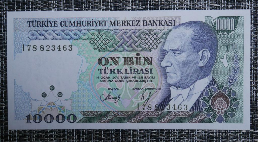 Bankbiljet van 10.000 lira uit Turkije 1989 UNC, Verzenden, Overige landen, Setje