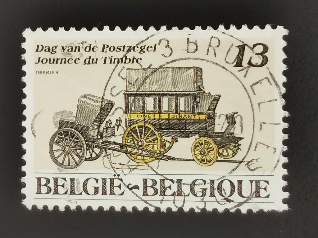 Belgie 1989 - postkoets en postsjees, Ophalen of Verzenden, Gestempeld