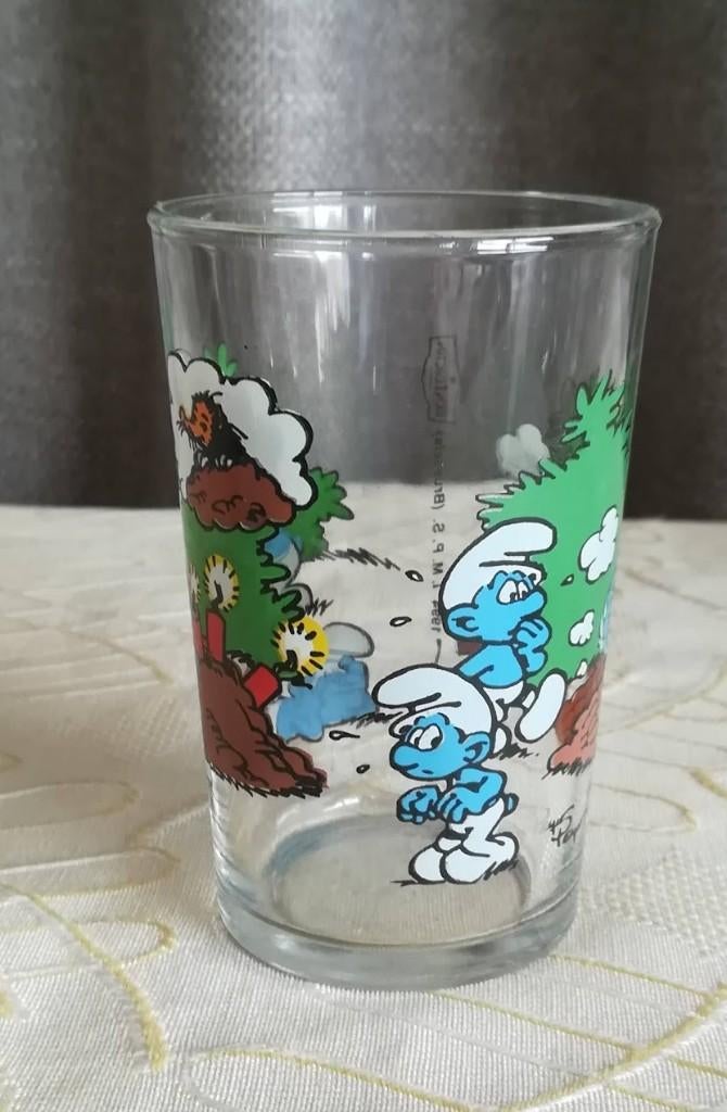 Glas Smurfen + Peter Pan + Sioux + Disney, Huis en Inrichting, Keuken | Servies, Ophalen of Verzenden, Nieuw, Glas, Glas of Glazen