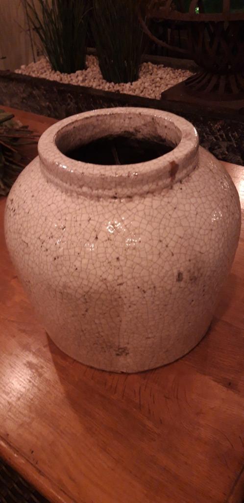 Vase vintage en céramique glaçure craquelée 1990, Enlèvement ou Envoi, Comme neuf