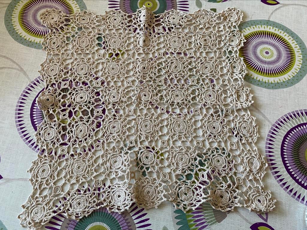 Nonna #centrino vierkante gehaakte placemat, Huis en Inrichting, Ophalen of Verzenden