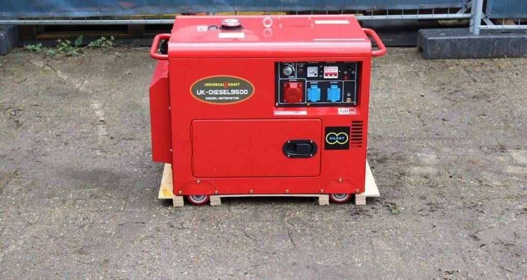 NOODSTROOM STROOMGROEP/GENERATOR 9500W 11,9KVA NIEUW ACTIE, Dieselolie, Geluidgedempt, Nieuw, Ophalen of Verzenden