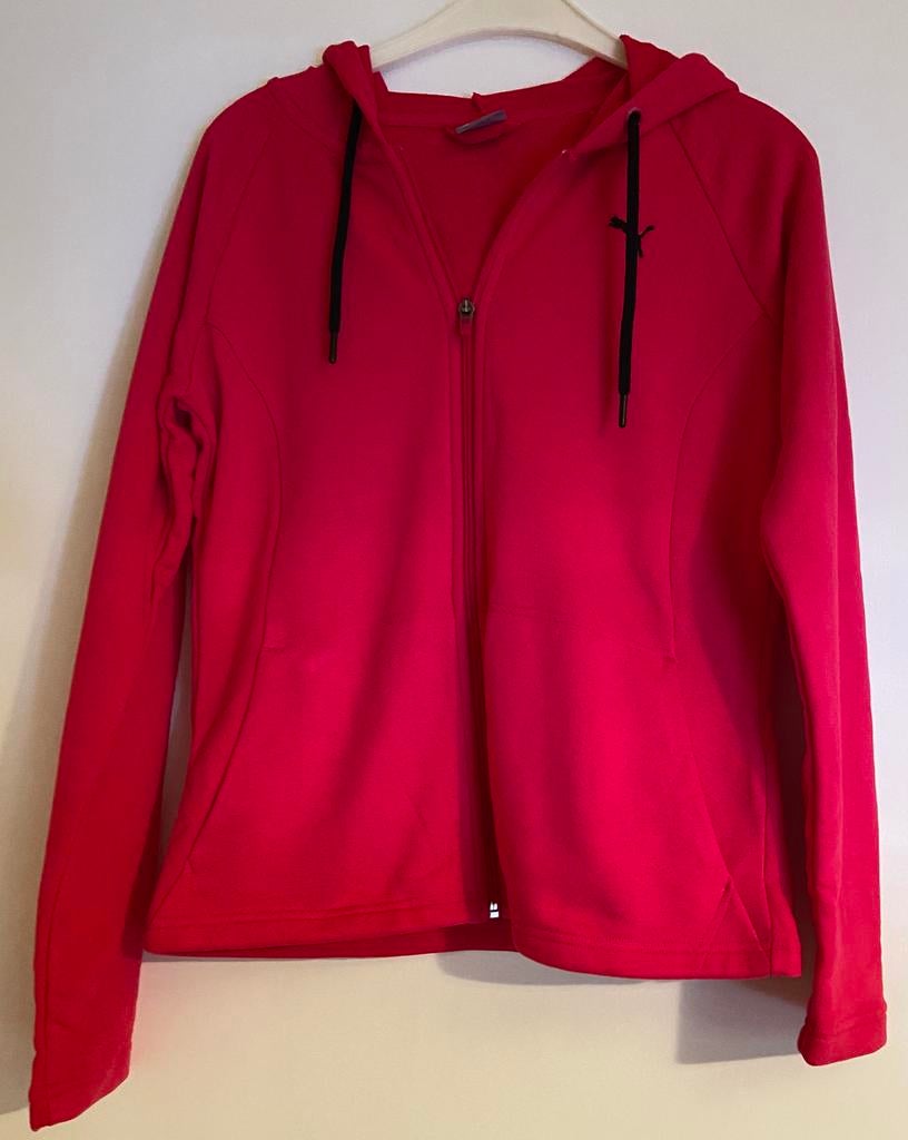 Fuchsia hoodie met rits en kap, Kleding | Dames, Puma, Maat 42/44 (L), Nieuw, Ophalen of Verzenden
