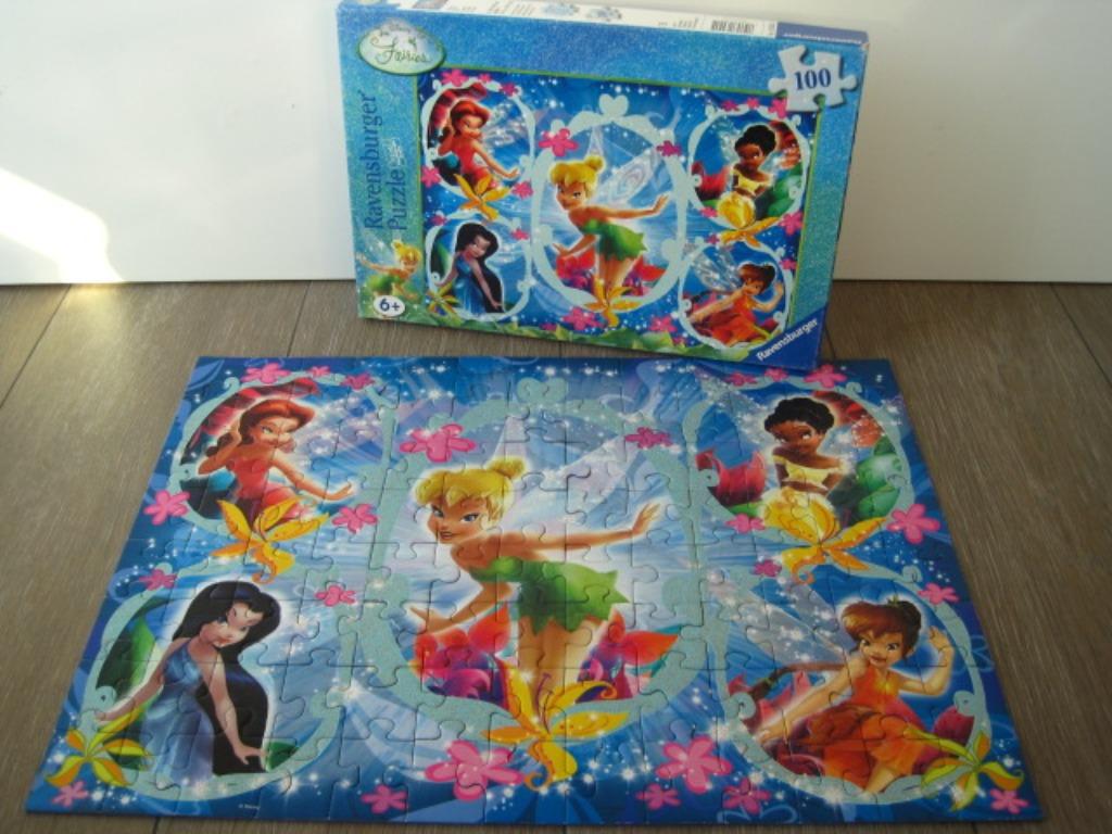 Puzzel Tinkerbell - elfjes - Disney Fairies - 100 stukjes, Ophalen of Verzenden, Meer dan 50 stukjes, Gebruikt, 6 jaar of ouder