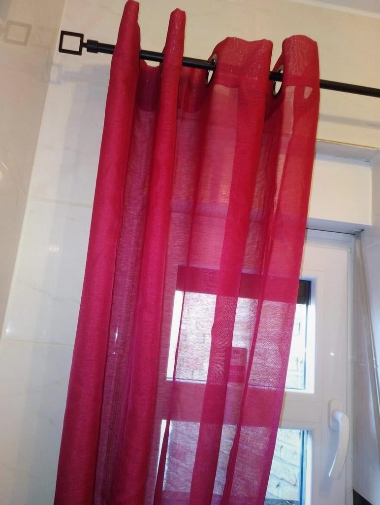 Rideau voilage à œillets rose fushia, Enlèvement ou Envoi, Comme neuf, Autres couleurs