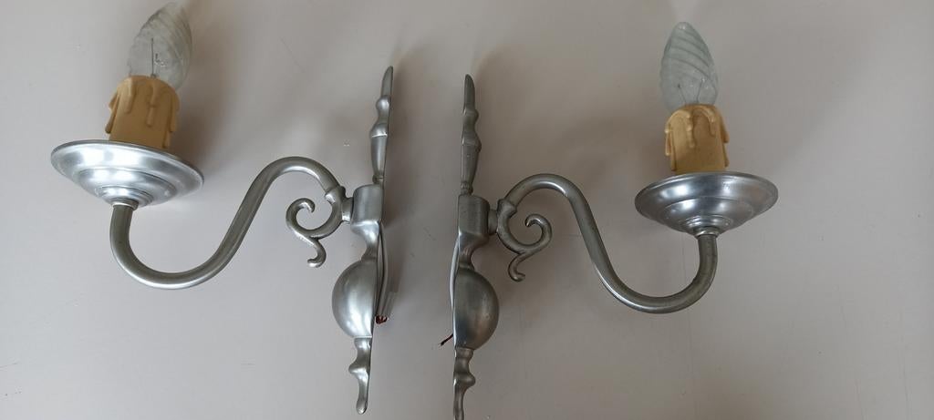 Lampes Appliques chandeliers style étain, Enlèvement ou Envoi, Comme neuf, Métal