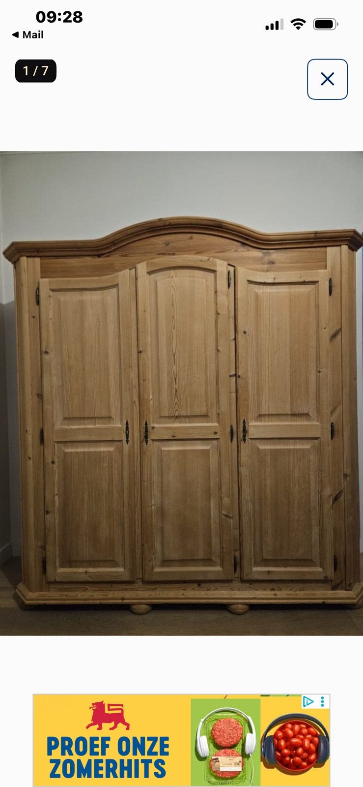 Goed onderhouden kleerkast: massief hout, Huis en Inrichting, Ophalen, Zo goed als nieuw