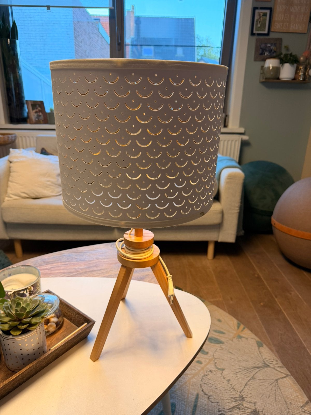 Lampe en bois, Maison & Meubles, Lampes | Lampes de table, Doré, Comme neuf, Enlèvement, IKEA