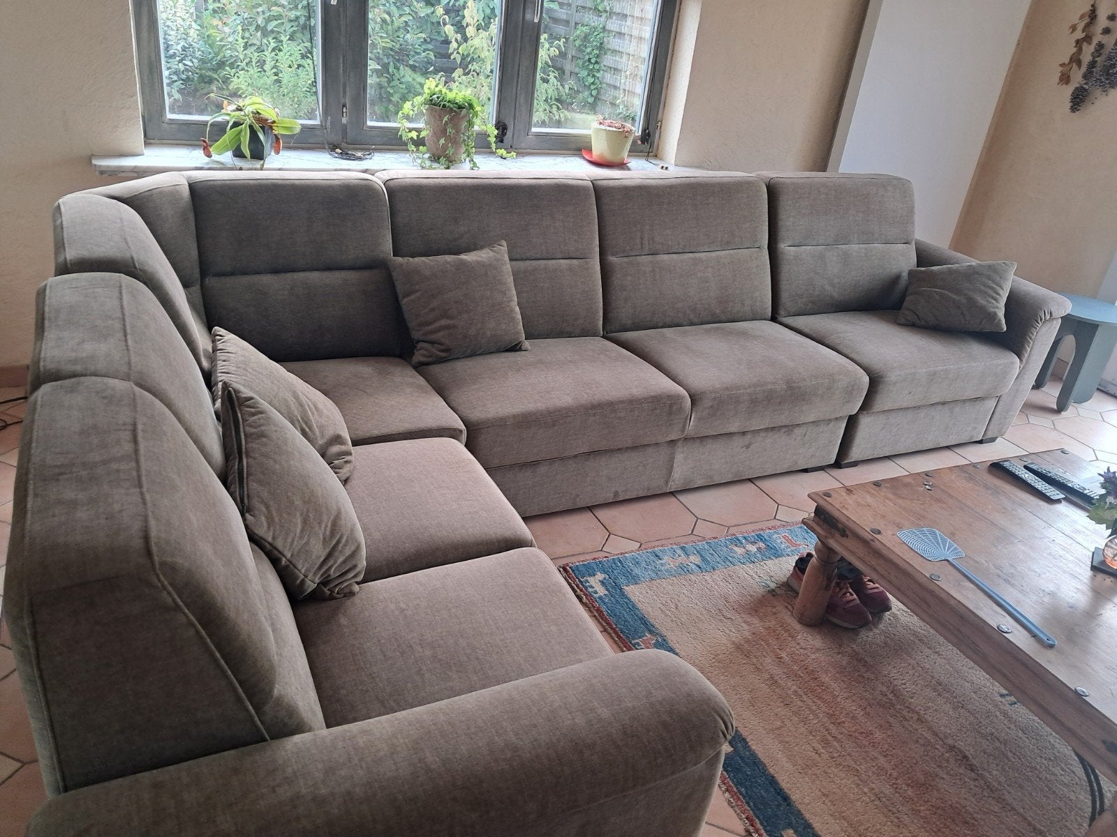 Hoeksalon,groen, Huis en Inrichting, Ophalen, Zo goed als nieuw, Stof, Klassiek