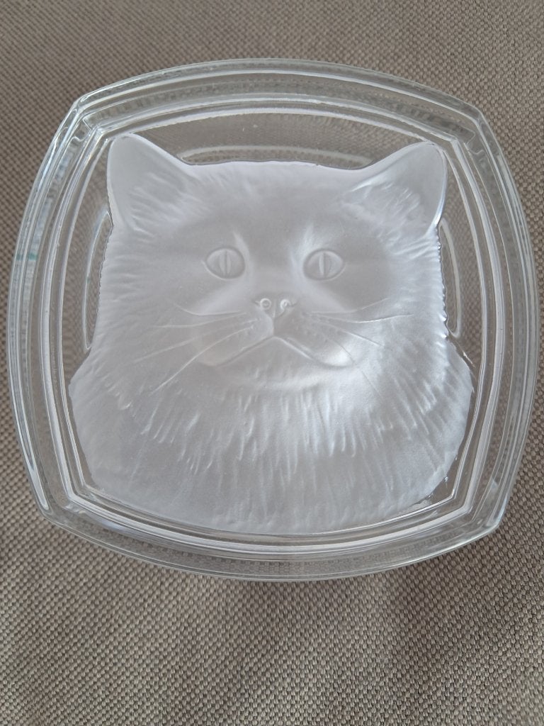boîte à bijoux/vide-poche chat de cristal d'Arques, Enlèvement ou Envoi