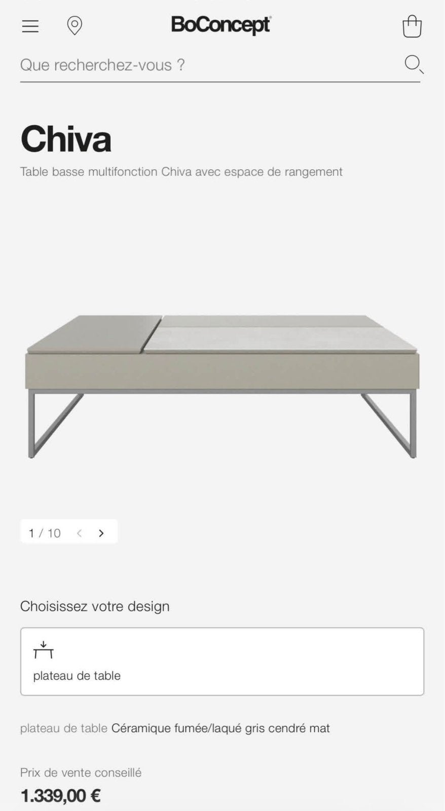 Table basse BO CONCEPT, Maison & Meubles, Enlèvement, Comme neuf