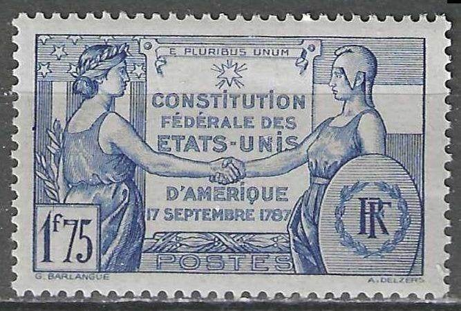 Frankrijk 1937 - Yvert 357 - Grondwet U.S.A. (PF), Verzenden, Postfris