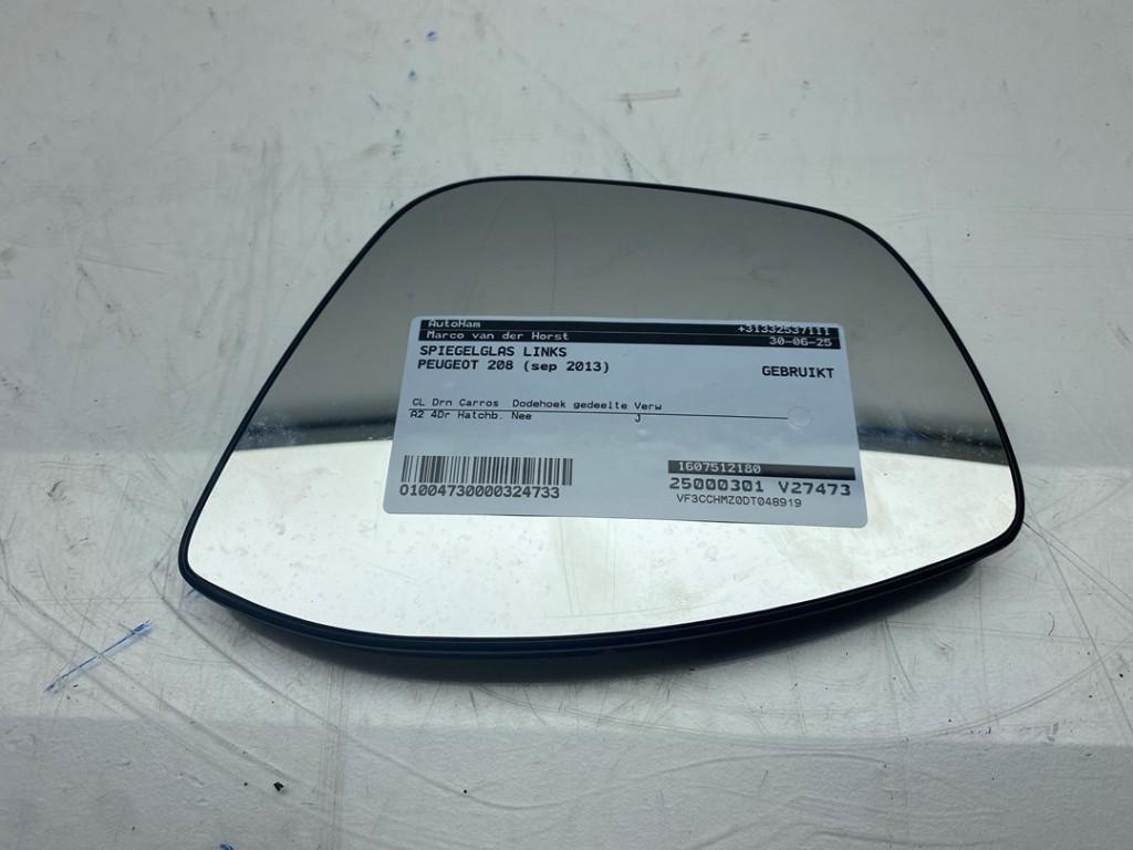 GLACE RETROVISEUR GAUCHE Peugeot 208 I (CA / CC / CK / CL), Dhr. J. Ham, Administratie@autoham.nl, Utilisé, Peugeot