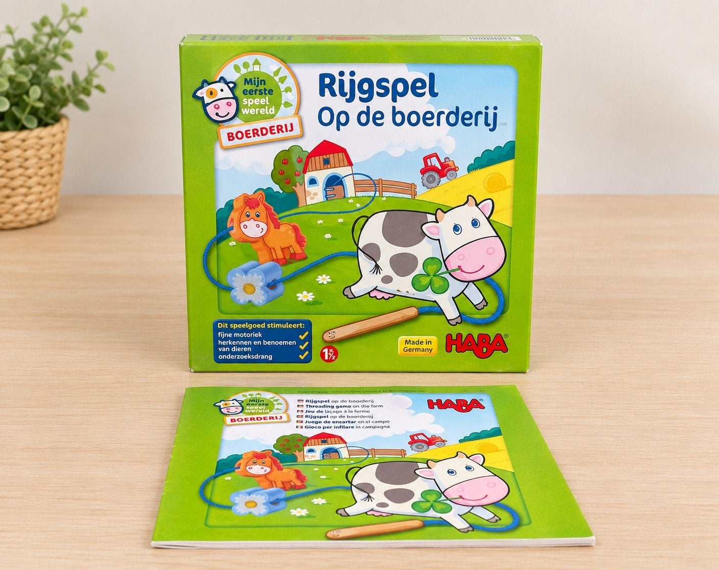Haba Rijgspel - Op de boerderij, Ophalen of Verzenden, Zo goed als nieuw, Puzzelen