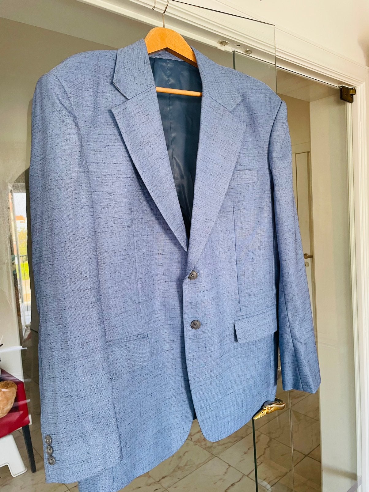 Heren kostum, Verzenden, Nieuw, Maat 52/54 (L), Blauw