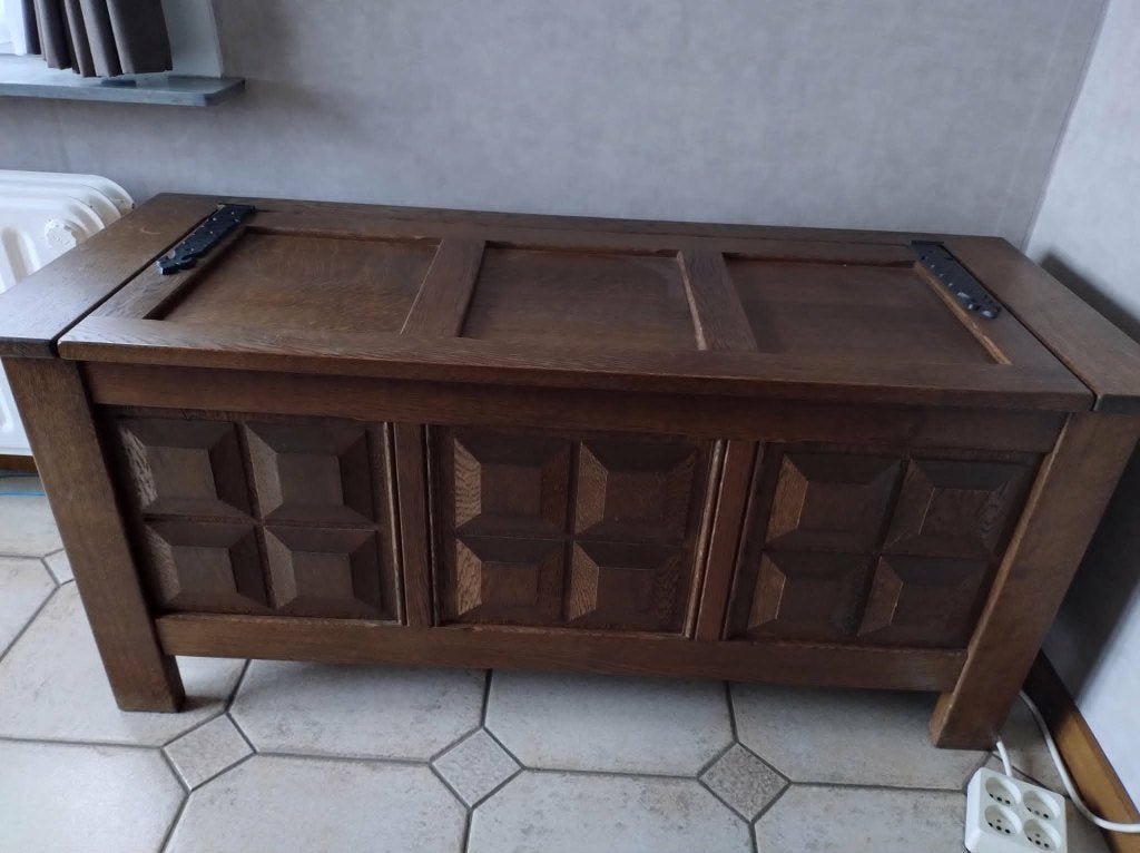 eiken opbergkoffer, Huis en Inrichting, Ophalen, Gebruikt, Eikenhout