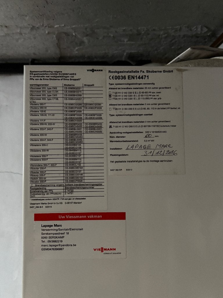 Vitodens 111-W gascondensatieketel met laadboiler 46l, Ophalen, Gebruikt, 20 tot 100 liter, Aardgas