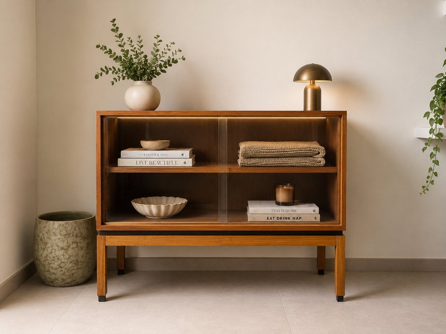 Vintage vitrine kast, Ophalen, Gebruikt
