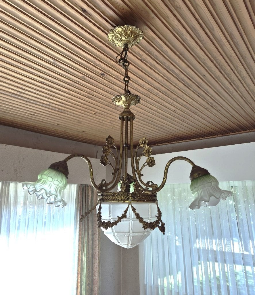 Prachtige vintage luster in klassieke stijl, Antiek en Kunst, Ophalen