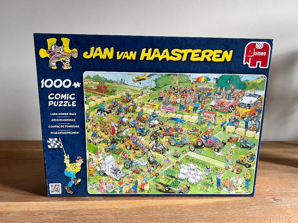 Puzzle Jan van Haasteren - Course de tondeuses à gazon, Enlèvement ou Envoi, 500 à 1500 pièces, Comme neuf, Puzzle