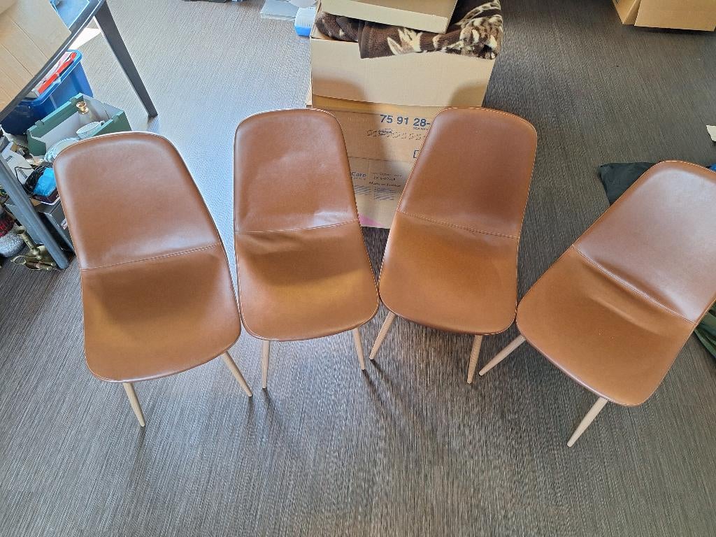 6 stoelen cognac kleur Jisk, Huis en Inrichting, Ophalen