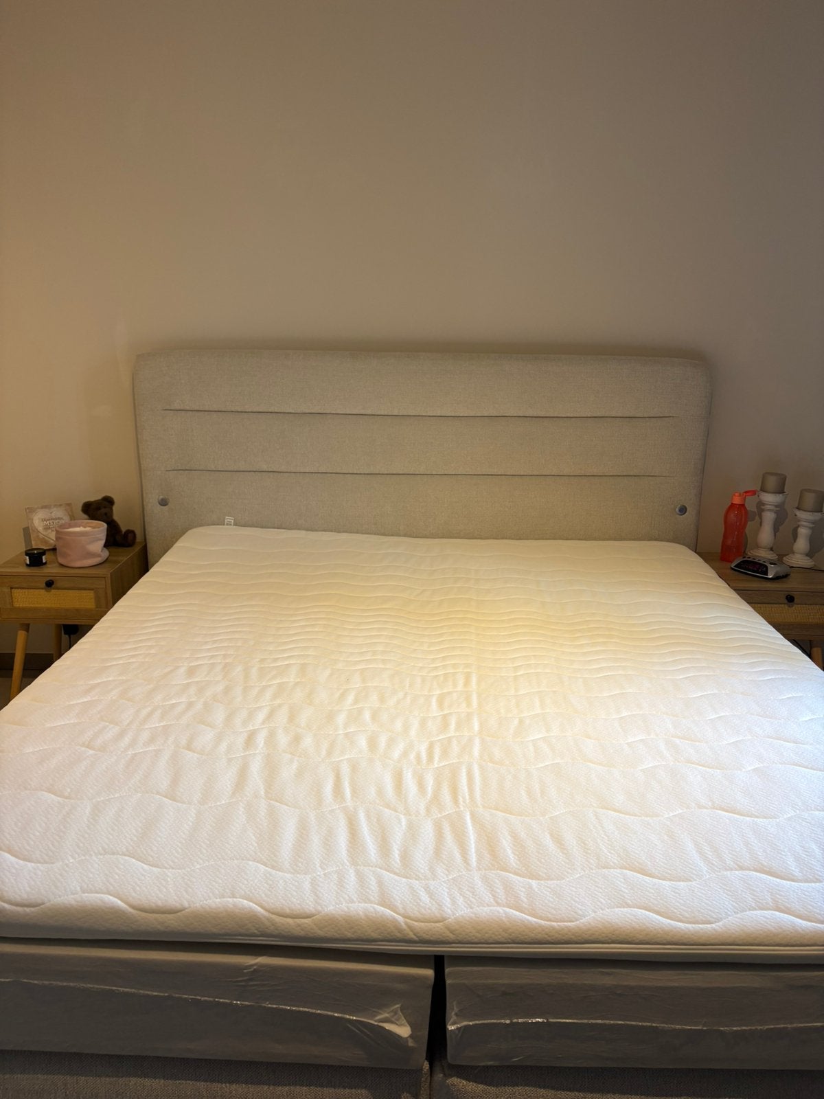 Topper 180/200, Ophalen, Wit, Tweepersoons, Zo goed als nieuw