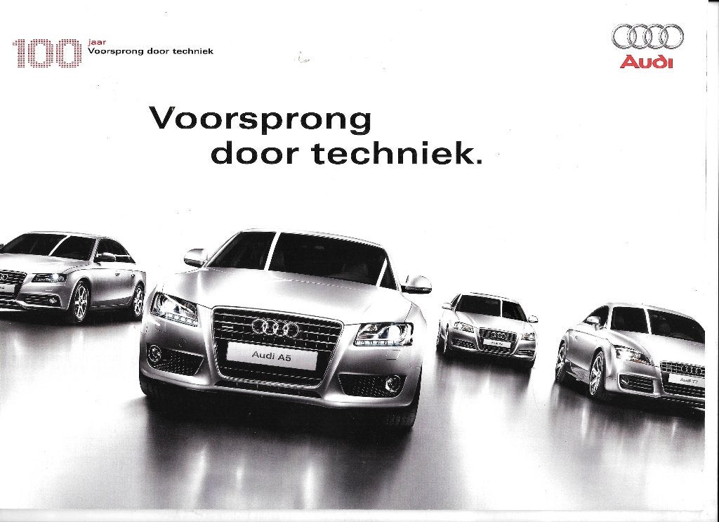 AUDI "100 jaar voorsprong door techniek", Boeken, Auto's | Folders en Tijdschriften, Ophalen of Verzenden, Zo goed als nieuw, Audi