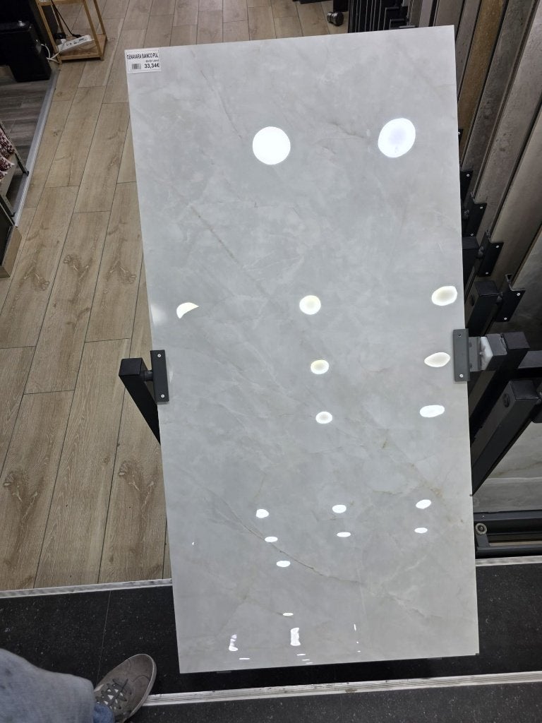Carrelage 60x120 poli rectifié – Effet marbre blanc, Enlèvement, Neuf, Autres types, Autres marques