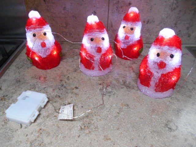 4 Led licht Kerstmannen, Ophalen of Verzenden, Nieuw