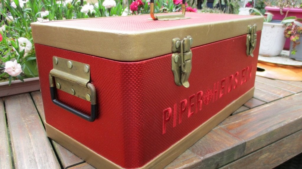 Piper-Heidsieck champagnekoffer, Verzamelen, Glas en Drinkglazen, Ophalen, Zo goed als nieuw, Overige typen
