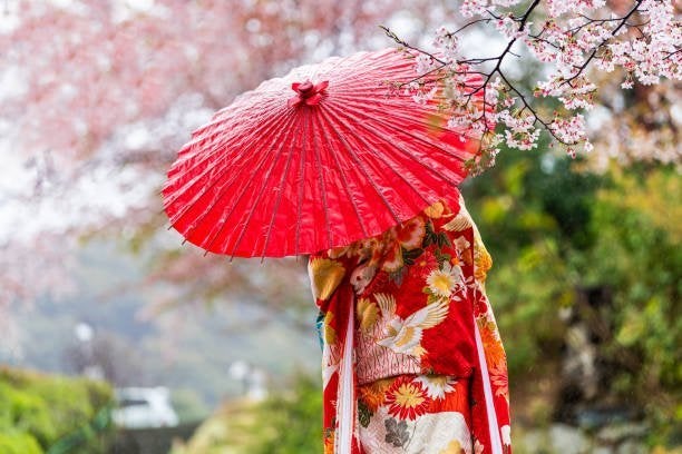 Paraplu Handmade Kyoto, Ophalen, Nieuw, Rood